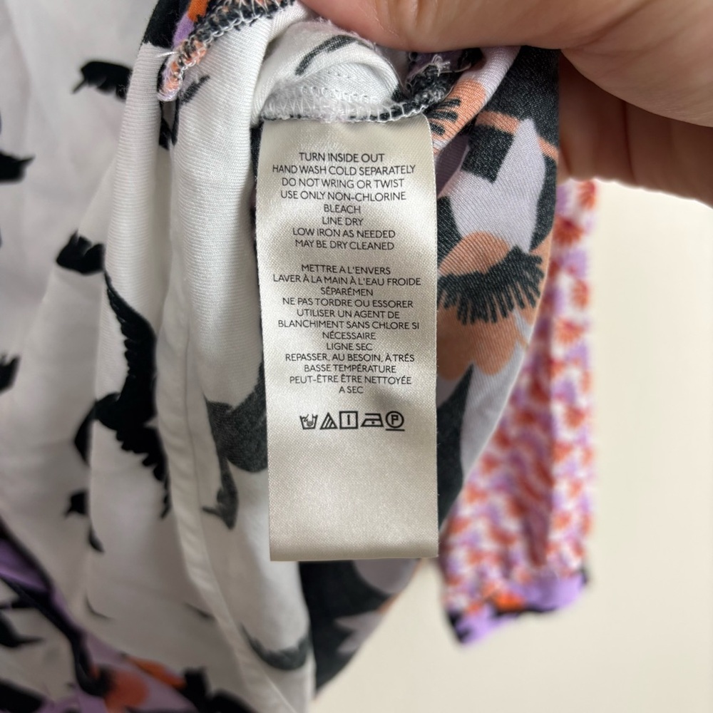 Anthropologie Maeve The Paz Button Down Blouse Size XS Patchwork Bird Novelty - Picture 6 of 7